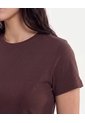 Camiseta Boxy Básica  Para Mujer Café Atmos de Atmos