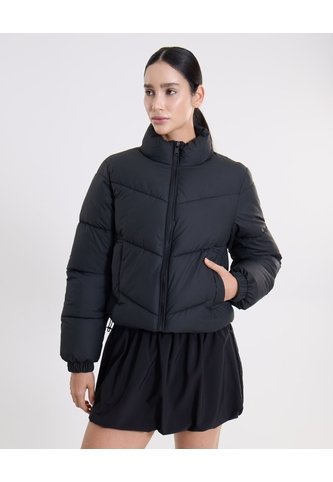 Chaqueta Acolchada Cuello Alto  Para Mujer Negro Atmos Atmos