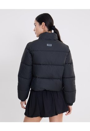 Chaqueta Acolchada Cuello Alto  Para Mujer Negro Atmos