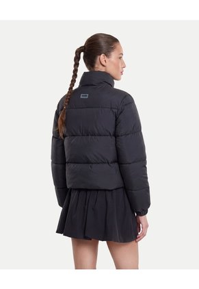 Chaqueta Acolchada Cuello Alto  Para Mujer Negro Atmos