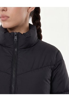 Chaqueta Acolchada Cuello Alto  Para Mujer Negro Atmos
