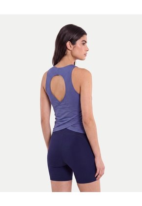 Camiseta Con Abertura Espalda  Para Mujer Azul Atmos