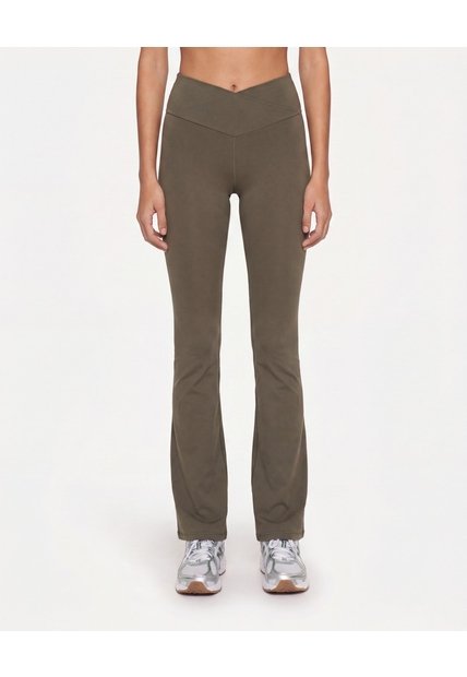 Leggings Flare Pretina Cruzada  Para Mujer Gris Atmos
