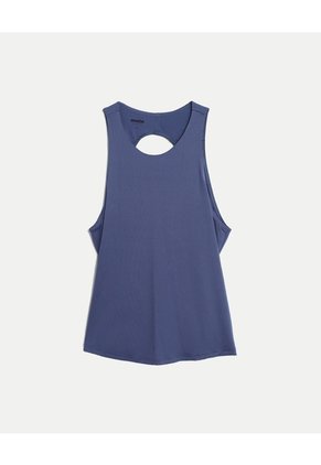 Camiseta Con Abertura Espalda  Para Mujer Azul Atmos