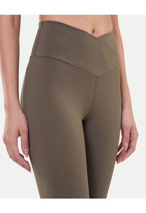 Leggings Flare Pretina Cruzada  Para Mujer Gris Atmos