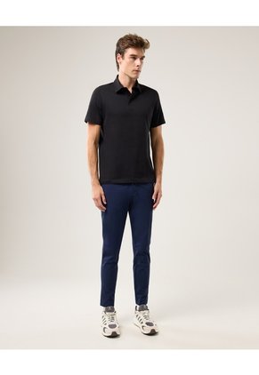 Polo Manga Corta Algodón  Para Hombre Negro Atmos