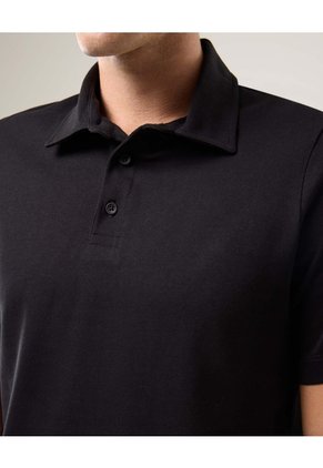 Polo Manga Corta Algodón  Para Hombre Negro Atmos