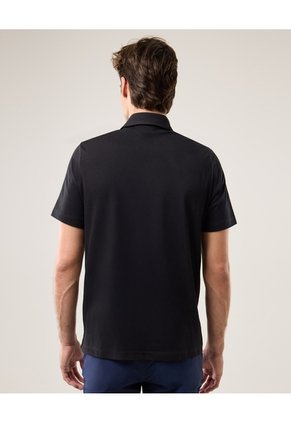 Polo Manga Corta Algodón  Para Hombre Negro Atmos