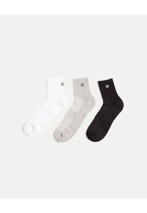 Pack X3 Medias Caña Media En Algodón X3 Para Hombre Blanco Atmos