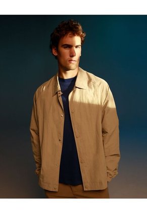 Chaqueta Sobrecamisa Técnica Para Hombre Beige Atmos