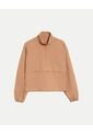 Chaqueta Rompevientos Cuello Alto  Para Mujer Camel Atmos de Atmos
