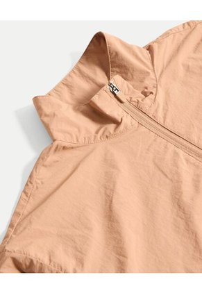 Chaqueta Rompevientos Cuello Alto Para Mujer Camel Atmos