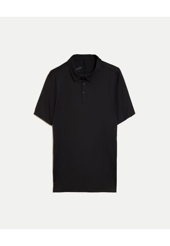 Polo Manga Corta Con Botones  Para Hombre Negro Atmos Atmos