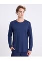 Camiseta Manga Larga Bonding Activo  Para Hombre Azul Atmos de Atmos