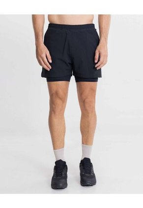 Short Training Largo Con Biker  Para Hombre Negro Atmos