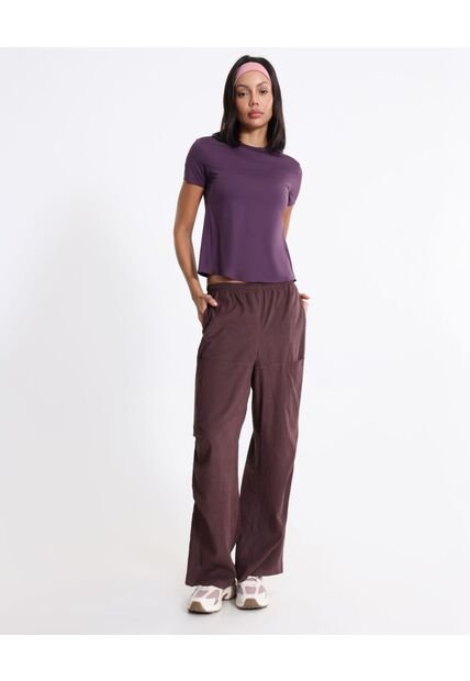 Camiseta Manga Corta Básica Training Con Bond  Para Mujer Morado Atmos