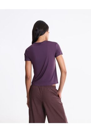 Camiseta Manga Corta Básica Training Con Bond  Para Mujer Morado Atmos