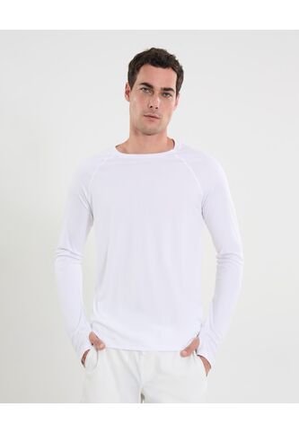 Camiseta Para Hombre Manga Larga Cuello Redondo Color Blanco Marca Atmos #32090204 Atmos