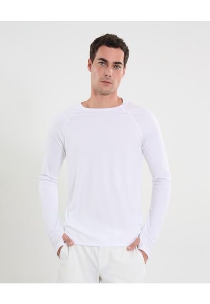Camiseta Para Hombre Manga Larga Cuello Redondo Color Blanco Marca Atmos #32090204