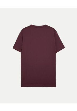 Camiseta  Para Hombre Manga Corta Cuello Redondo Color Vino Marca Atmos #32090275