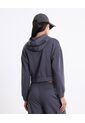 Buzo Hoodie Crop Full Zipper Plush  Para Mujer Gris Atmos de Atmos