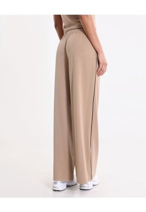 Pantalón Amplio Básico Con Venas Plush Para Mujer Crema Atmos