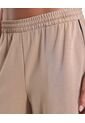 Pantalón Amplio Básico Con Venas Plush  Para Mujer Crema Atmos de Atmos