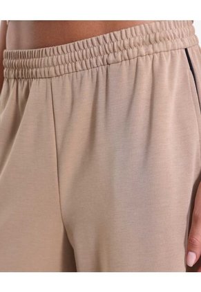 Pantalón Amplio Básico Con Venas Plush Para Mujer Crema Atmos