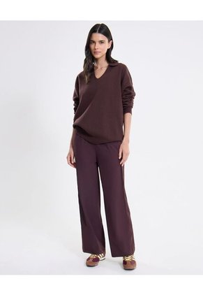 Saco Tejido Cuello V Estructurado  Para Mujer Crema Atmos