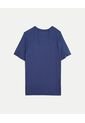 Camiseta Regular Fit Corte Angular  Para Hombre Azul Atmos de Atmos