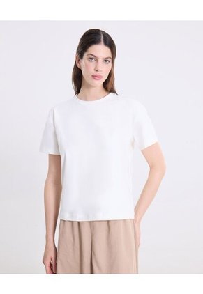 Camiseta Amplia Con Cortes Posteriores  Para Mujer Blanco Atmos