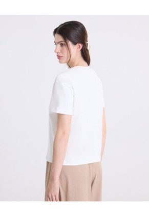 Camiseta Amplia Con Cortes Posteriores  Para Mujer Blanco Atmos