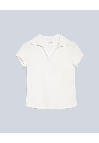 Polo Para Mujer Manga Corta Color Marfil Marca Atmos #31110010 Atmos
