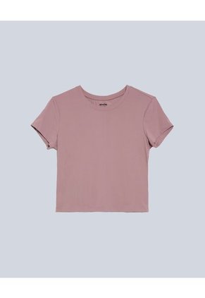 Camiseta Para Mujer Manga Corta Cuello Redondo Color Lila Marca Atmos #31090221