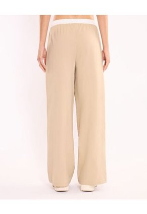 Pantalón Amplio Alotech Con Pretina Para Mujer  Deportiva  Color Beige Marca Atmos