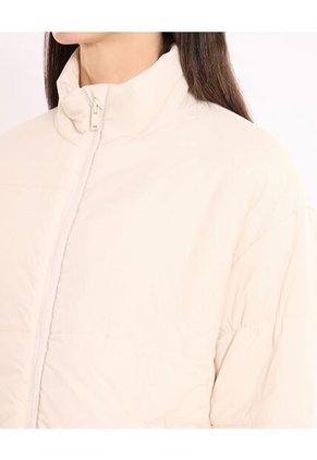 Chaqueta Acolchada Termoactiva Con Cuello Alto Para Mujer Deportiva Color Beige Marca Atmos