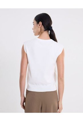 Camiseta Para Mujer Manga Sisa Cuello V Color Blanco Marca Atmos #31090332