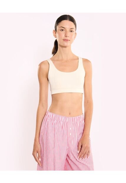 Top Para Mujer  Color Crema Marca Atmos #31220170