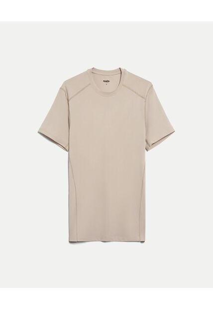 Camiseta Para Hombre Manga Corta Cuello Redondo Color Beige Marca Atmos #32090256