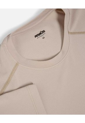 Camiseta Para Hombre Manga Corta Cuello Redondo Color Beige Marca Atmos #32090256