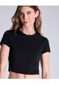 Crop Top Para Mujer Manga Corta Color Negro Marca Atmos #31090178 de Atmos