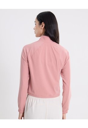 Buzo Cuello Alto Con Bolsillos Para Mujer  Deportiva  Color Rosa Marca Atmos