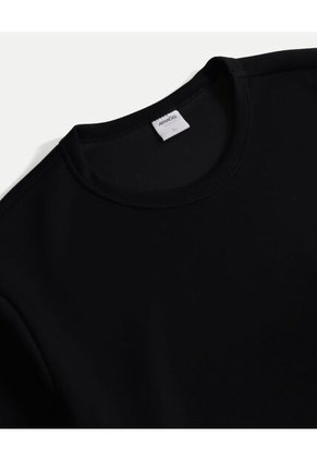 Camiseta Relaxed Fit Manga Corta Con Bolsillo  Para Hombre Negro Atmos