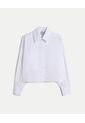 Camisa Crop Con Bolsillo Frontal  Para Mujer Blanco Atmos de Atmos