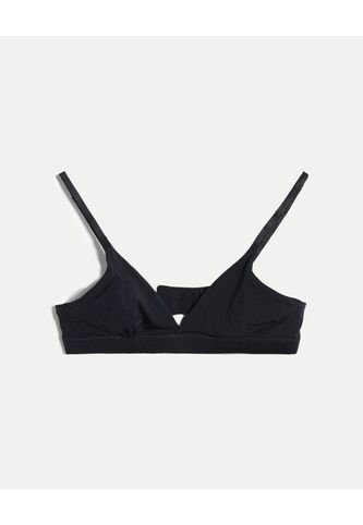 Top Triangular Cruzado Microfibra  Para Mujer Negro Atmos Atmos