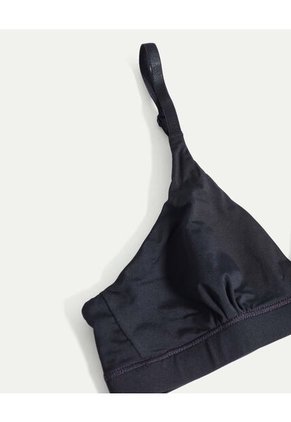 Top Triangular Cruzado Microfibra  Para Mujer Negro Atmos