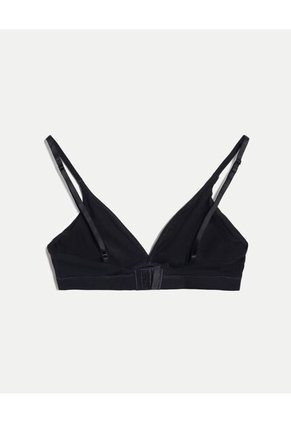 Top Triangular Cruzado Microfibra  Para Mujer Negro Atmos