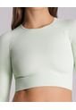 Camiseta Seamless Manga Larga Para Mujer  Deportiva  Color Verde Marca Atmos de Atmos
