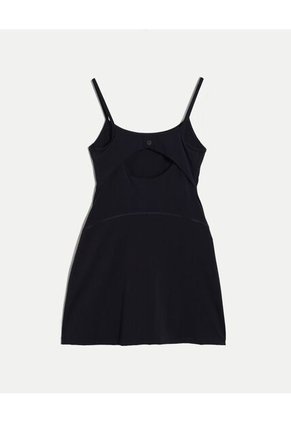Vestido Con Abertura Posterior  Para Mujer Negro Atmos