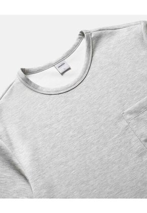 Camiseta Relaxed Fit Manga Corta Con Bolsillo  Para Hombre Gris Atmos